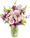 Valentines Day Flowers Creams Pinks Purples, Valentines Day Flowers Alstroemeria, Antirrhinum, a pretty Chrysanthemum known as San Rossi Pink, Germini and finally finished with a dark blue / purple Limionium and foliages , Mothers Day Bouquet Creams Pinks Purples