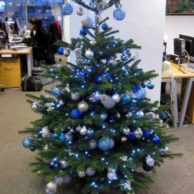 Corporate Christmas Tree - Blue and Silver