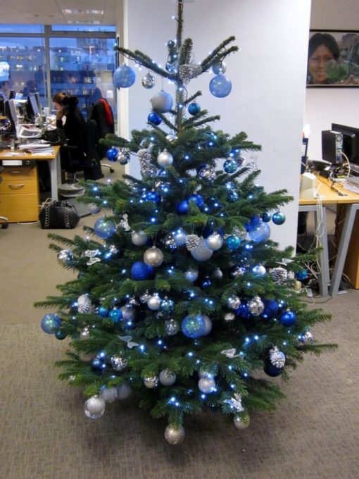 Corporate Christmas Tree - Blue and Silver