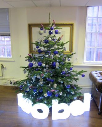 Corporate Christmas Tree - Blue and Silver