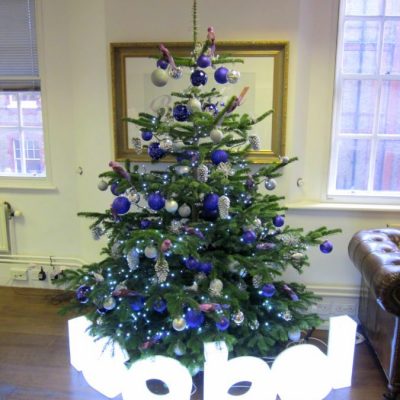 Corporate Christmas Tree - Blue and Silver