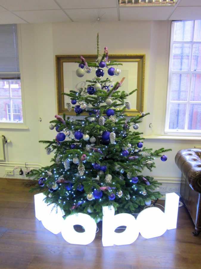 Corporate Christmas Tree - Blue and Silver