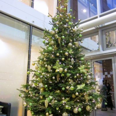 Corporate Office Christmas Tree - 15ft green and gold