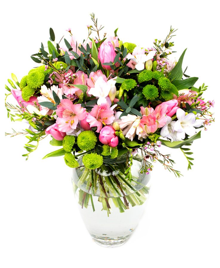 Weekly Flower Delivery – pink and lime green