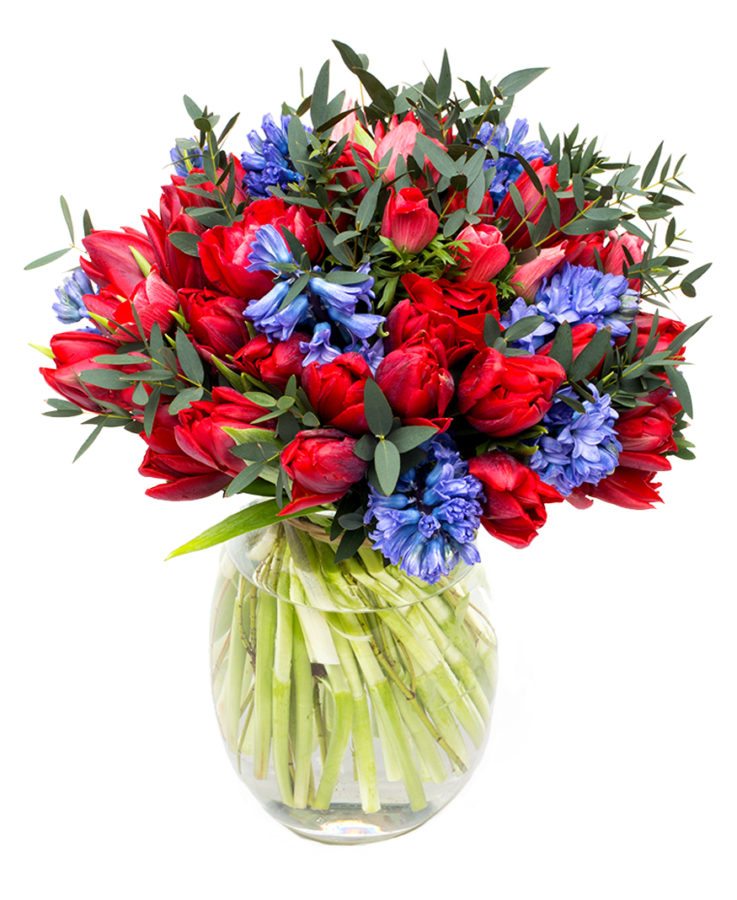 Spring Bouquet - Blues & Reds