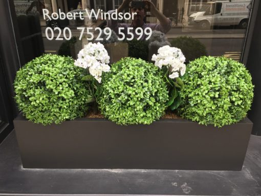 Artificial Buxus and Geranium Trough - Image 2