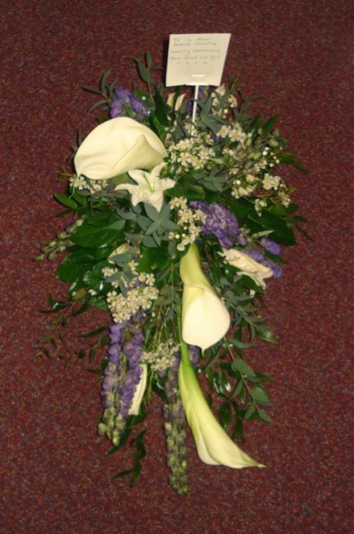 Calla Lily spray white and purple