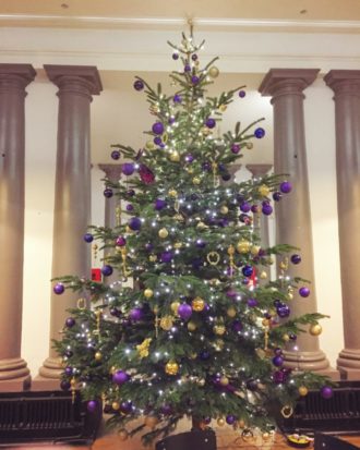 15ft Christmas Tree - Purple & Gold