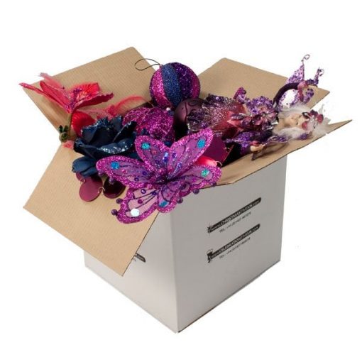 Christmas Tree - Decoration Box - Pink & Purple