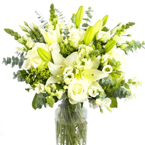 Roses & Lilies Bouquet - Creams & Whites