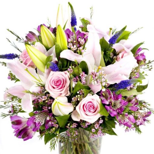 Roses & Lilies Bouquet - Pinks