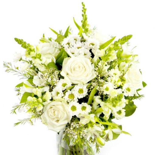 White Roses with Alstroemeria