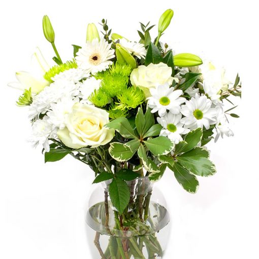 Carnations & Roses Bouquet - White