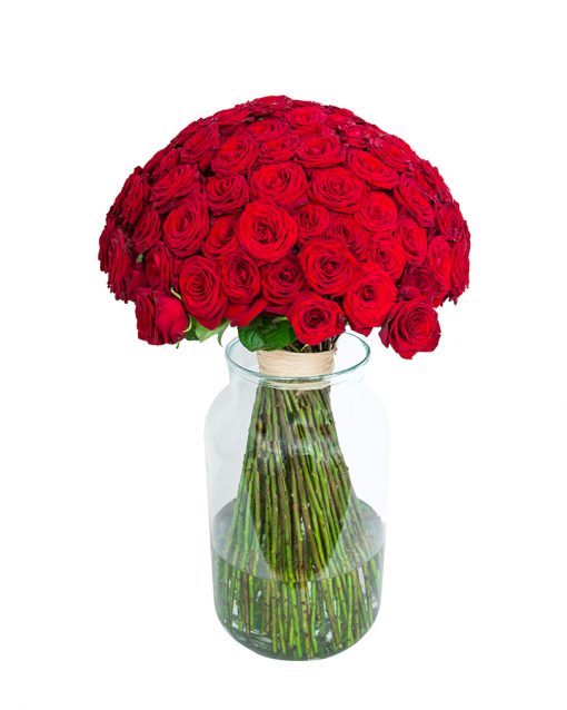 100 Long Stemmed Red Roses - Fresh Red Roses, Red Roses Delivery, 100 Red Roses, Red Roses Bouquet, 100 Red Roses Bouquet, Red Roses Delivered, Red Roses UK, Buy Red Roses, Send Red Roses - Image 4