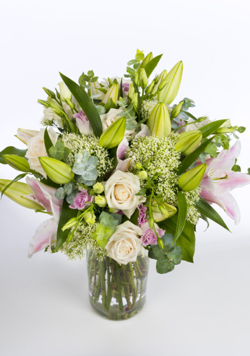 Roses & Lilies Bouquet - Pinks & Creams - Image 2